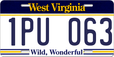 WV license plate 1PU063