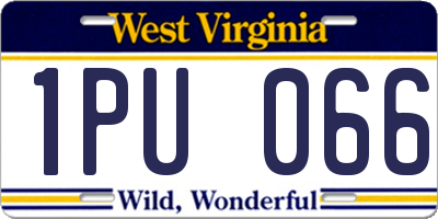 WV license plate 1PU066