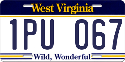 WV license plate 1PU067