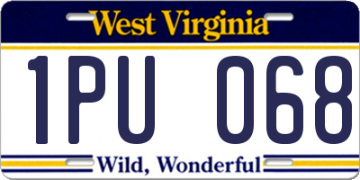 WV license plate 1PU068