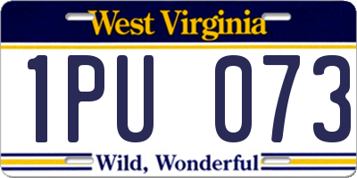 WV license plate 1PU073