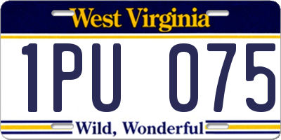 WV license plate 1PU075