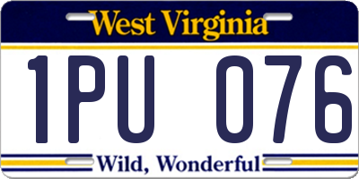 WV license plate 1PU076