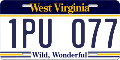 WV license plate 1PU077