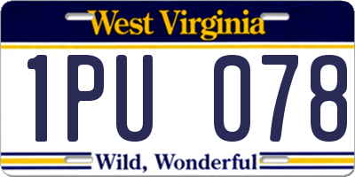WV license plate 1PU078
