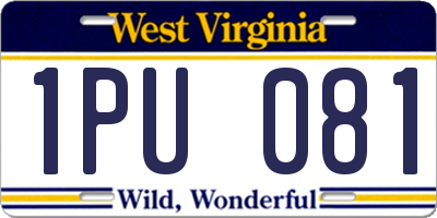 WV license plate 1PU081