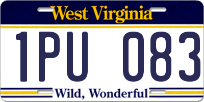 WV license plate 1PU083