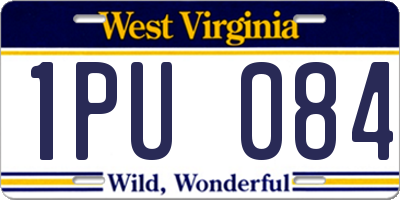 WV license plate 1PU084