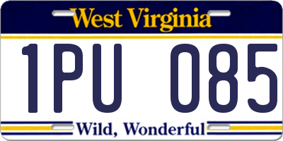 WV license plate 1PU085