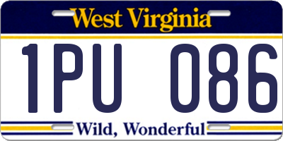 WV license plate 1PU086