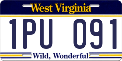 WV license plate 1PU091