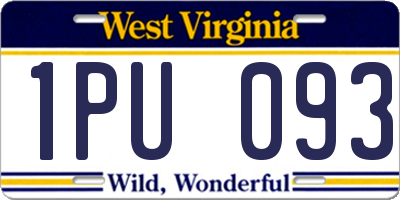 WV license plate 1PU093