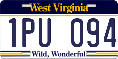WV license plate 1PU094