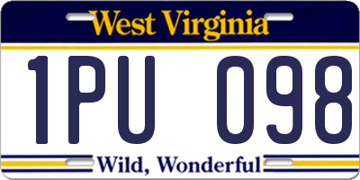 WV license plate 1PU098