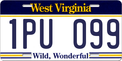 WV license plate 1PU099