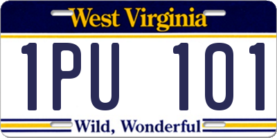WV license plate 1PU101