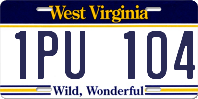 WV license plate 1PU104