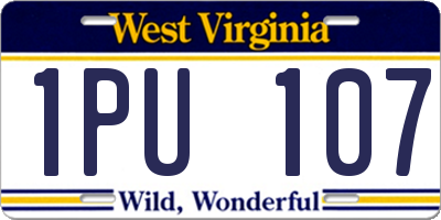WV license plate 1PU107