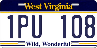 WV license plate 1PU108