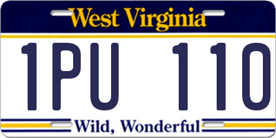 WV license plate 1PU110