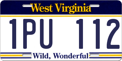 WV license plate 1PU112