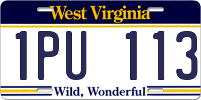 WV license plate 1PU113