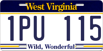 WV license plate 1PU115