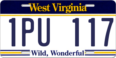 WV license plate 1PU117