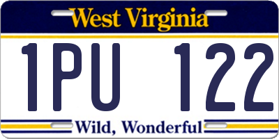WV license plate 1PU122