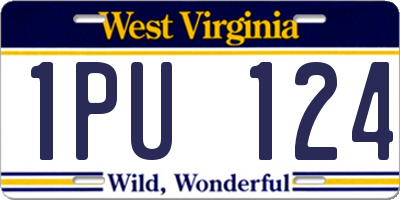 WV license plate 1PU124