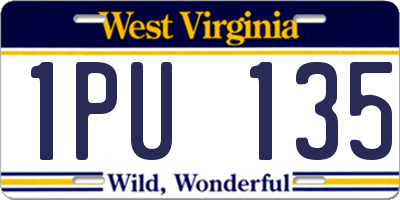 WV license plate 1PU135