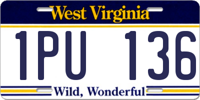WV license plate 1PU136
