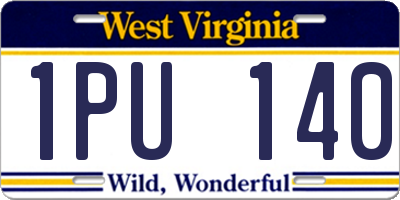 WV license plate 1PU140
