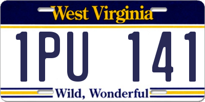 WV license plate 1PU141