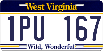 WV license plate 1PU167