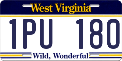 WV license plate 1PU180