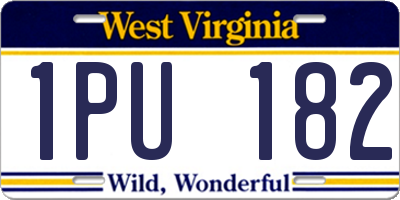 WV license plate 1PU182
