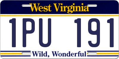 WV license plate 1PU191