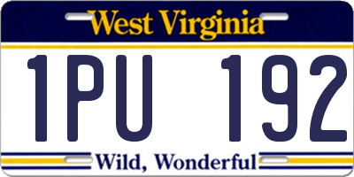 WV license plate 1PU192