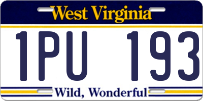 WV license plate 1PU193