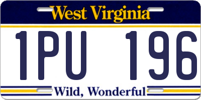WV license plate 1PU196
