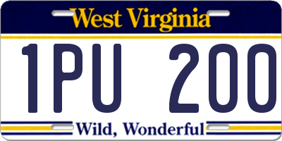 WV license plate 1PU200