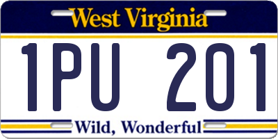 WV license plate 1PU201