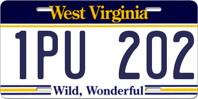 WV license plate 1PU202