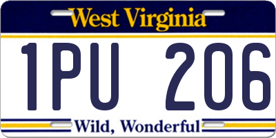 WV license plate 1PU206