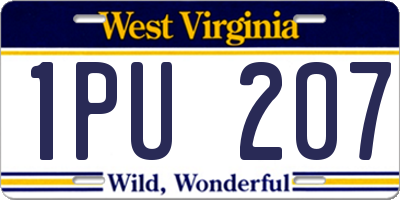 WV license plate 1PU207