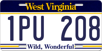 WV license plate 1PU208