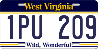 WV license plate 1PU209