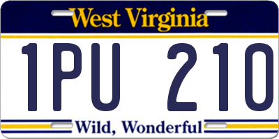 WV license plate 1PU210