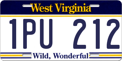WV license plate 1PU212